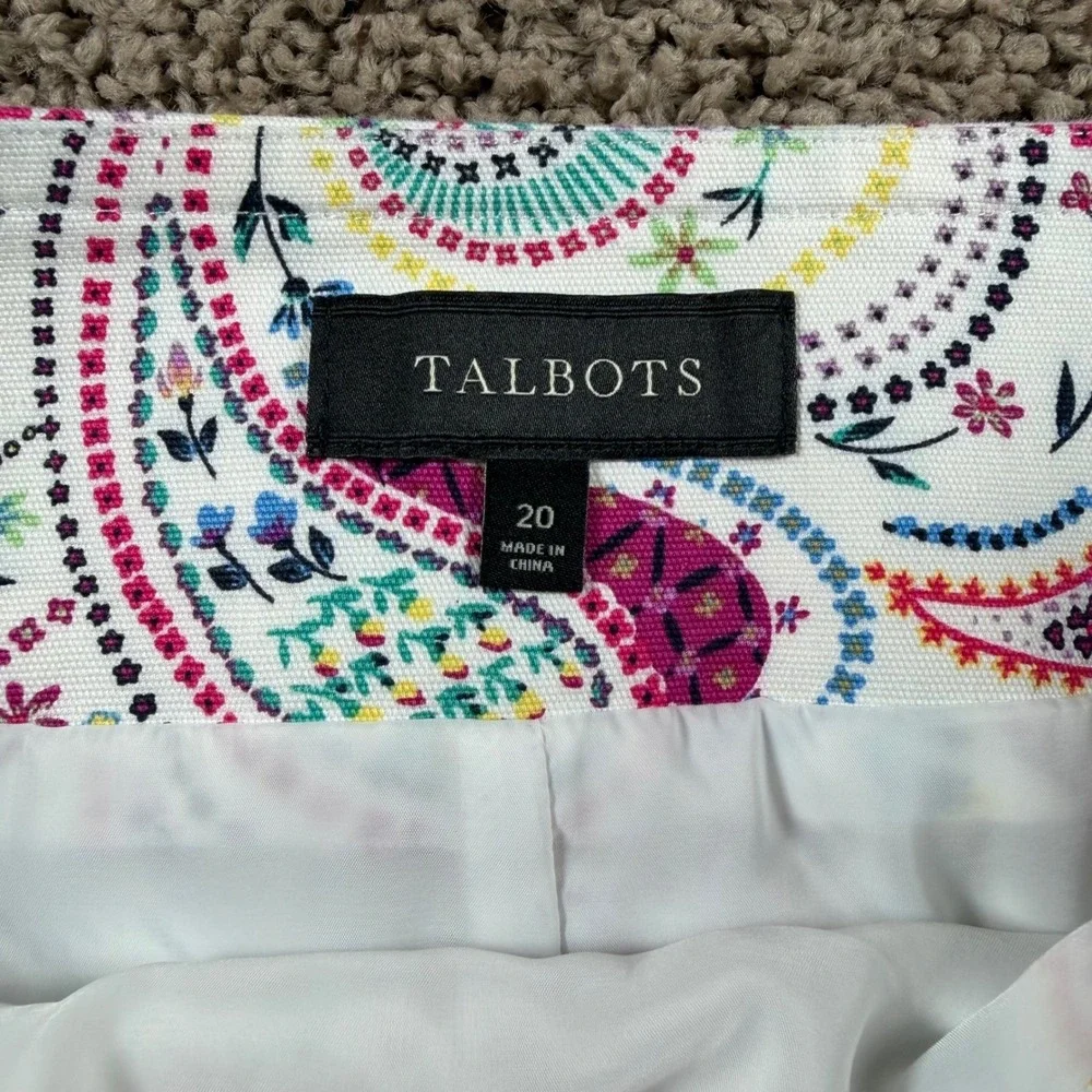 Talbots mini skirt paisley women's‎ 20 floral plus artsy preppy colorful office